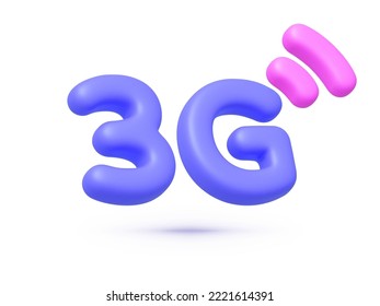 3G Mobile sign vectro 3d icon. Internet communication. Computer technology concept. Isolated vector illustration