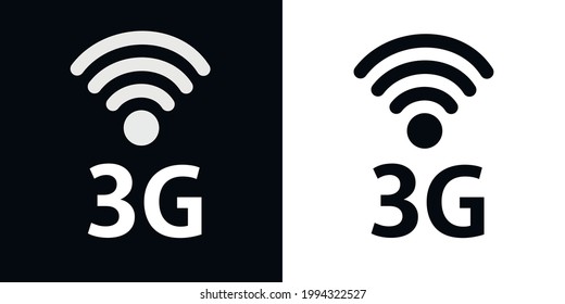 3g network technology wireless data transmission, high-speed internet. Icons set