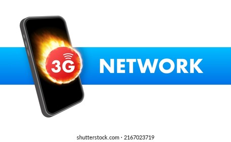 3G network wireless systems and internet. Communication network. Vector illustration