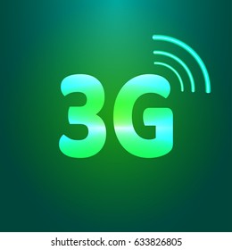 3g shiny icon. Vector