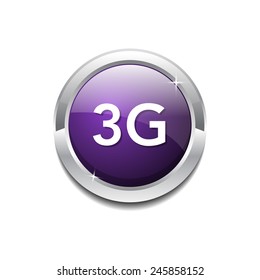 3g Sign Circular Purple Vector Button Icon