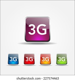 3G Sign Colorful Vector Icon Design