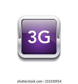 3g Sign Rounded Corner Purple Vector Button Icon