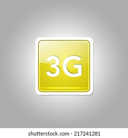 3g Sign Square Yellow Vector Button Icon
