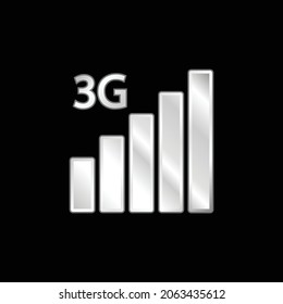 Icono metálico plateado de 3 g