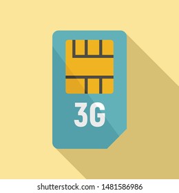 3g sim card icon. Flat illustration of 3g sim card vector icon for web design