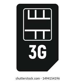 3g sim card icon. Simple illustration of 3g sim card vector icon for web design isolated on white background
