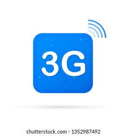 3G technology icon symbols. Wireless mobile telecommunication service concept. Vector stock illustration.