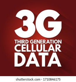 3G Third Generation cellular data text. technology concept background