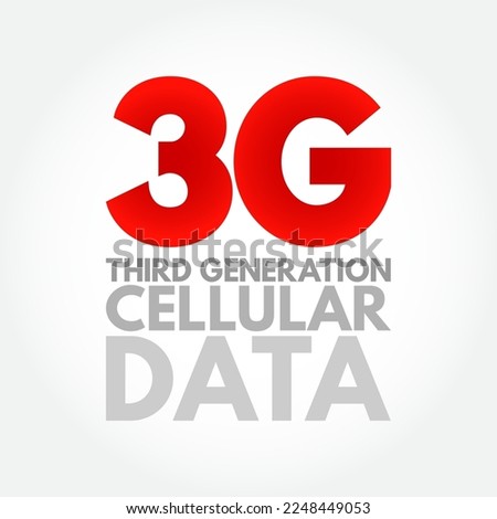 3G Third Generation cellular data text. technology concept background