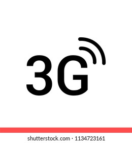 3G vector icon, connection symbol. Simple, flat design for web or mobile app