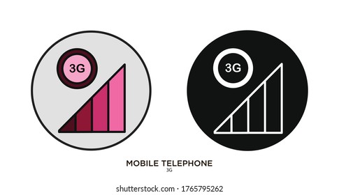 3G vector illustration lineal color and filled design