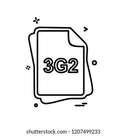 3G2 file type icon design vector