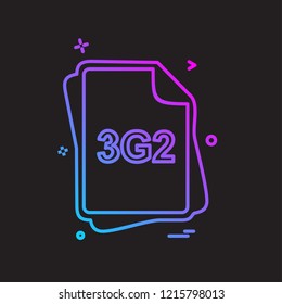 3G2 file type icon design vector