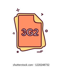 3G2 file type icon design vector