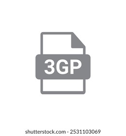 3gp File Icon. Vector File Format. 3GP File Extension Modern Flat Design on white background.