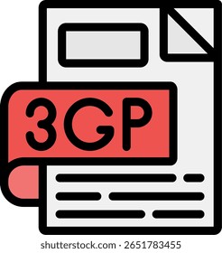 Diseño de icono lleno de línea 3GP
