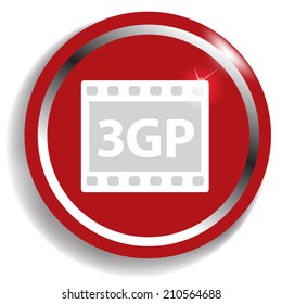 3GP video icon, vector illustration