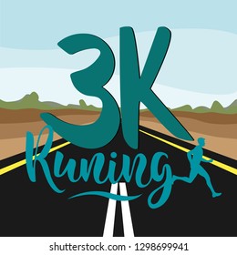 3K Running Vector Template Design Illustration.