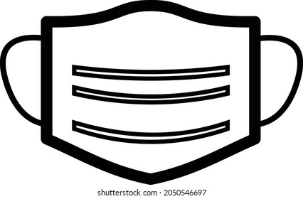 Máscara de 3 capas, ilustración de línea vectorial