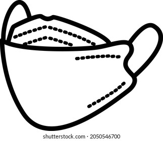 3-layer mask, vector line illustration