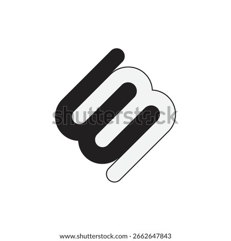 3m, mw monogram logo minimalist lettermark symbol template