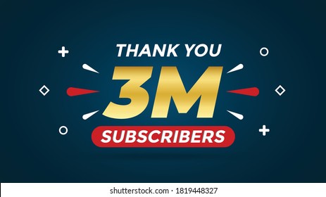 3M subscribers celebration background design. 3 Million subscribers
