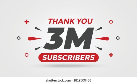 3M subscribers celebration background design. 3 Million subscribers