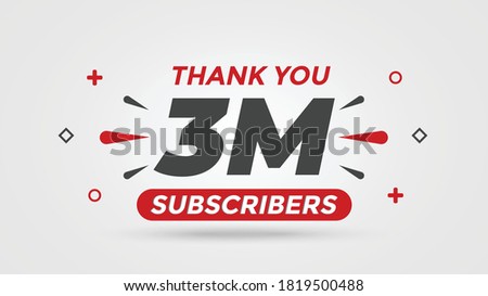 3M subscribers celebration background design. 3 Million subscribers