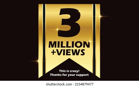 3M views celebration background design. 3 million views