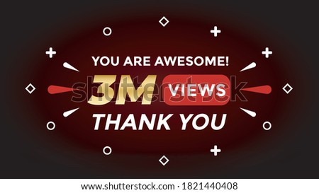 3M Views celebration background design. 3 million Views