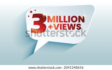 3M views celebration background design. 3 Million views