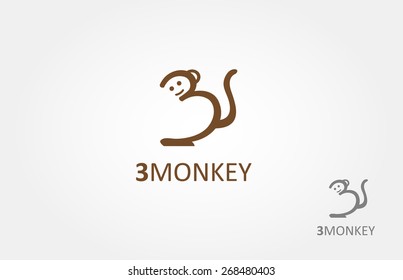 3Monkey Logo Template. Nice and smooth vector. Good use for your symbol, logo, icon, sticker design, wallpaper, or any design you want. Very easy to use, edit, or change color.