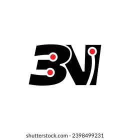 3N brand name initial letters icon technology them. 