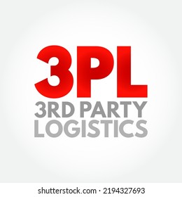 3PL Third-party logistics - organization's use of third-party businesses to outsource elements of its distribution, warehousing, and fulfillment services, acronym text concept background