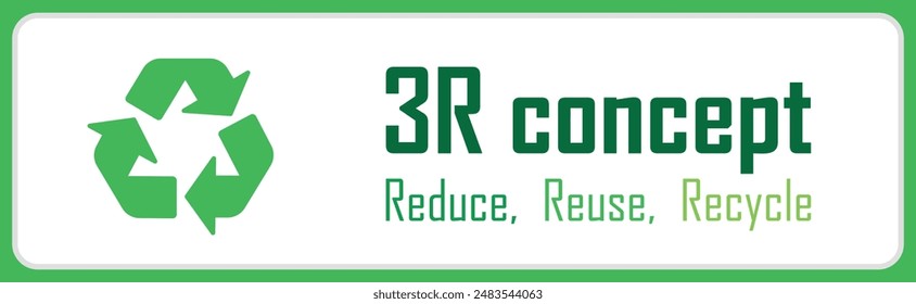 3R concept banner, reduce, reuse, recycle, save the earth and nature, go green, environment day, eco friendly