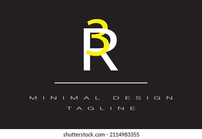 3R or R3 Minimal Design Art Illustration 