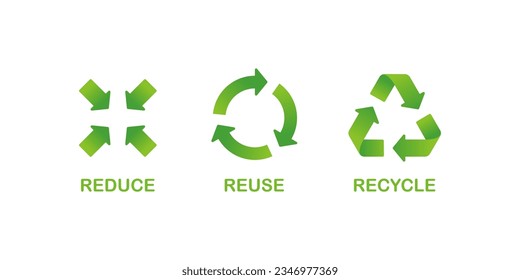 Símbolo 3R, reducir la reutilización del vector de ilustración de reciclaje