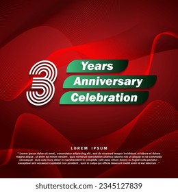 3rd anniversary celebration 3d vector template design illustration