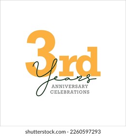 3rd anniversary celebration logo design. Vector Eps10
