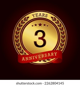 3rd anniversary celebration logo design. Vector Eps10