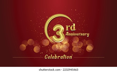 Ilustración vectorial de la celebración del 3er aniversario