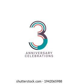 3rd Anniversary Celebration Vector Template Design Illustration