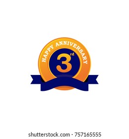 3rd Anniversary emblematic logo design