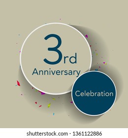 3rd anniversary logo with the classic stage, gives a simple feel but looks elegant, this design is suitable for greeting cards or invitation cards