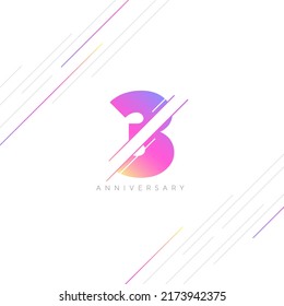 3rd  Anniversary Logo Design, Number 3 Icon Vector Template.