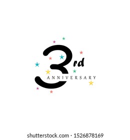 3rd anniversary logo design template