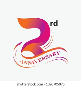 3rd anniversary logo design vector