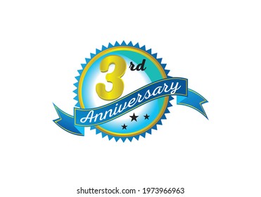3rd anniversary logo design vector template