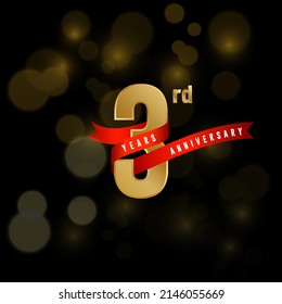 3rd Anniversary logotype. Anniversary celebration template design for booklet, leaflet, magazine, brochure poster, banner, web, invitation or greeting card. Vector illustrations.